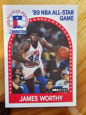 James Worthy 1989-1990 NBA Hoops #219 All-Star - Los Angeles Lakers -Fresh Pull